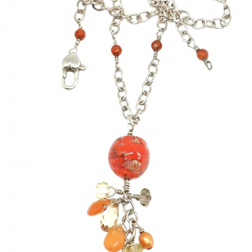 Vintage Venetian Glass Bead Neclace Gemstones