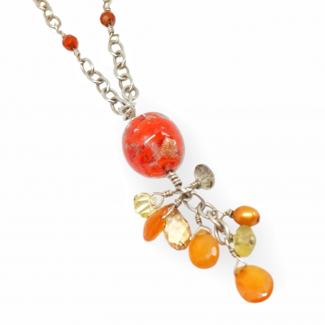 Vintage Venetian Glass Bead Neclace Gemstones