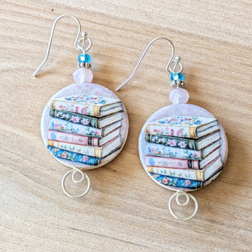Bookworm Earrings Book Lover Jewelry