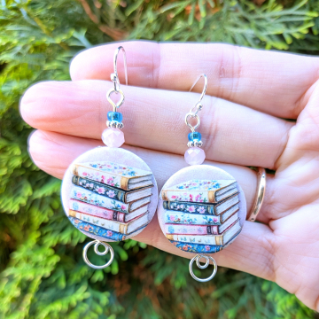 Bookworm Earrings Book Lover Jewelry
