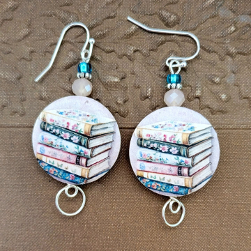 Bookworm Earrings Book Lover Jewelry