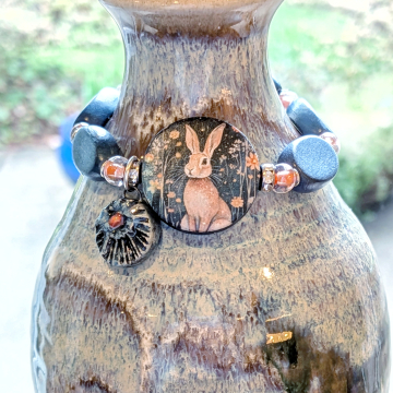 Artisan Hare Stretch Bracelet Blue Pale Orange