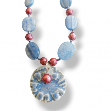 Kyanite and Pearl Necklace