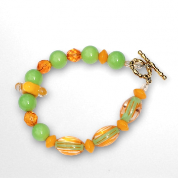 Orange Green Summer Bracelet Citrus Colors