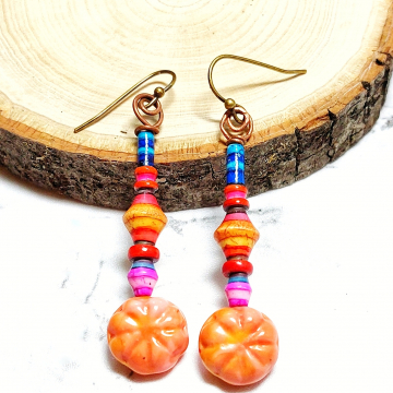 Bright Colorful Statement Earrings
