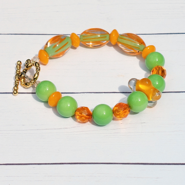 Orange Green Summer Bracelet Citrus Colors