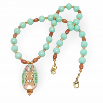 Brown Rabbit Hare Necklace Artisan Spring