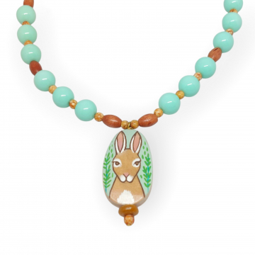 Brown Rabbit Hare Necklace Artisan Spring